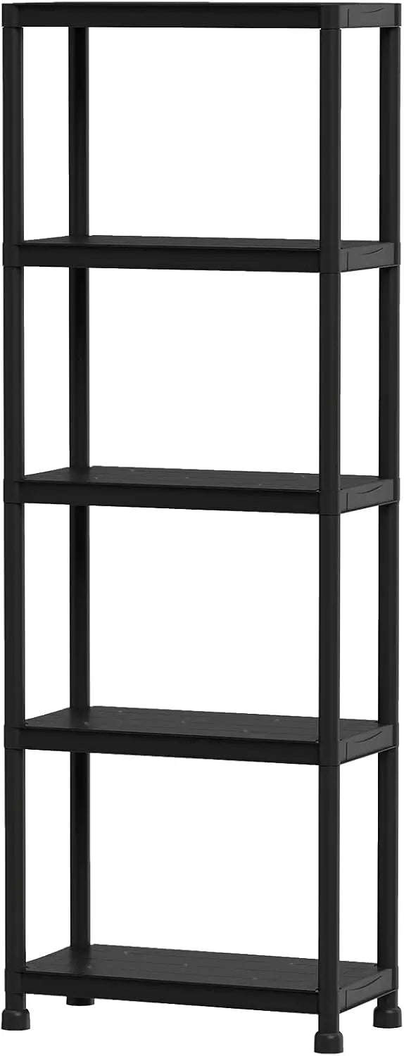 Giantex 3/4/5-Tier Heavy-Duty Plastic Storage Shelves Freestanding Garage Shelving Unit Multi-Use Organizer Rack for Pantry K