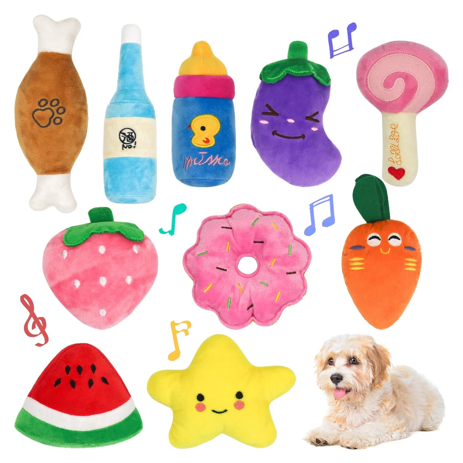 10 Pack Dog squeaky toys