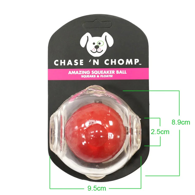 CAITEC Dog Toy Amazing Squeaker Ball Durable Floatable Springy Bite Resistant Best for Tossing Chasing Foraging Medium Large Dog