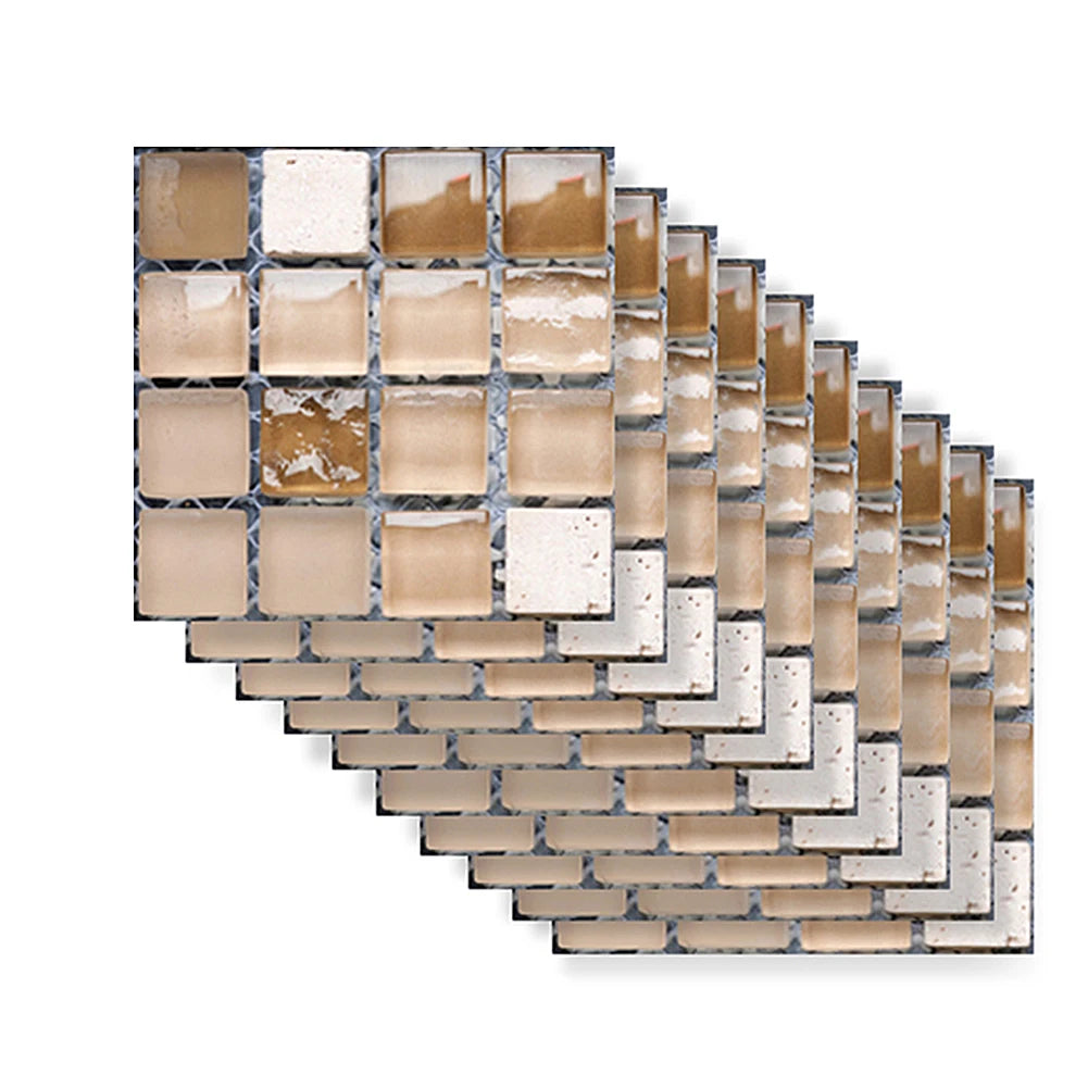 DIY Kitchen Bathroom Home Tile Sticker 10pcs/set Vintage Mosaic Wall Tile Sticker Waterproof Self-adhesive Floor Decals