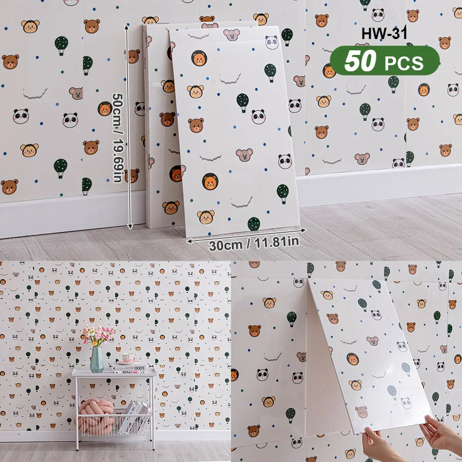 50Pcs 3D Self Adhesive Peel and Stick SXP Wall Tiles 11.81x16.69in, Splashback Wall Stickers Applicable to all indoor areas
