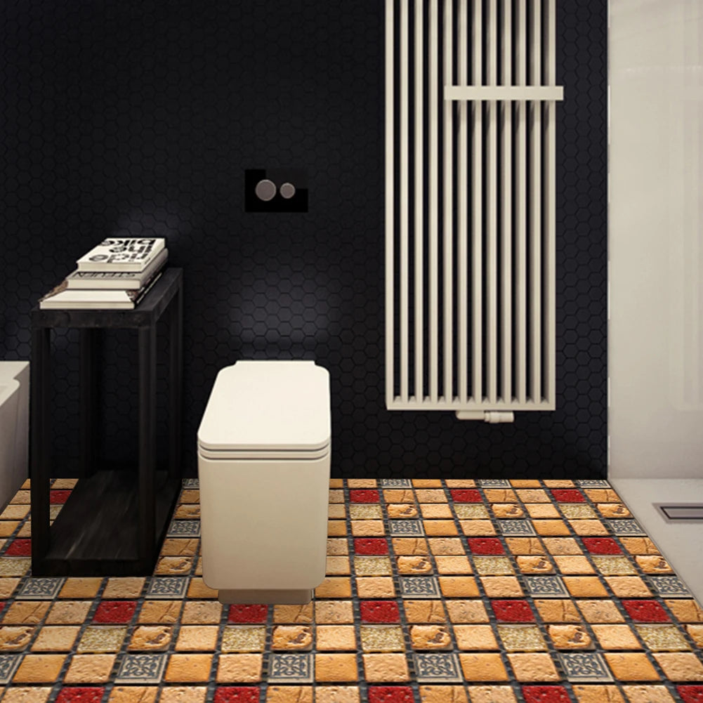DIY Kitchen Bathroom Home Tile Sticker 10pcs/set Vintage Mosaic Wall Tile Sticker Waterproof Self-adhesive Floor Decals