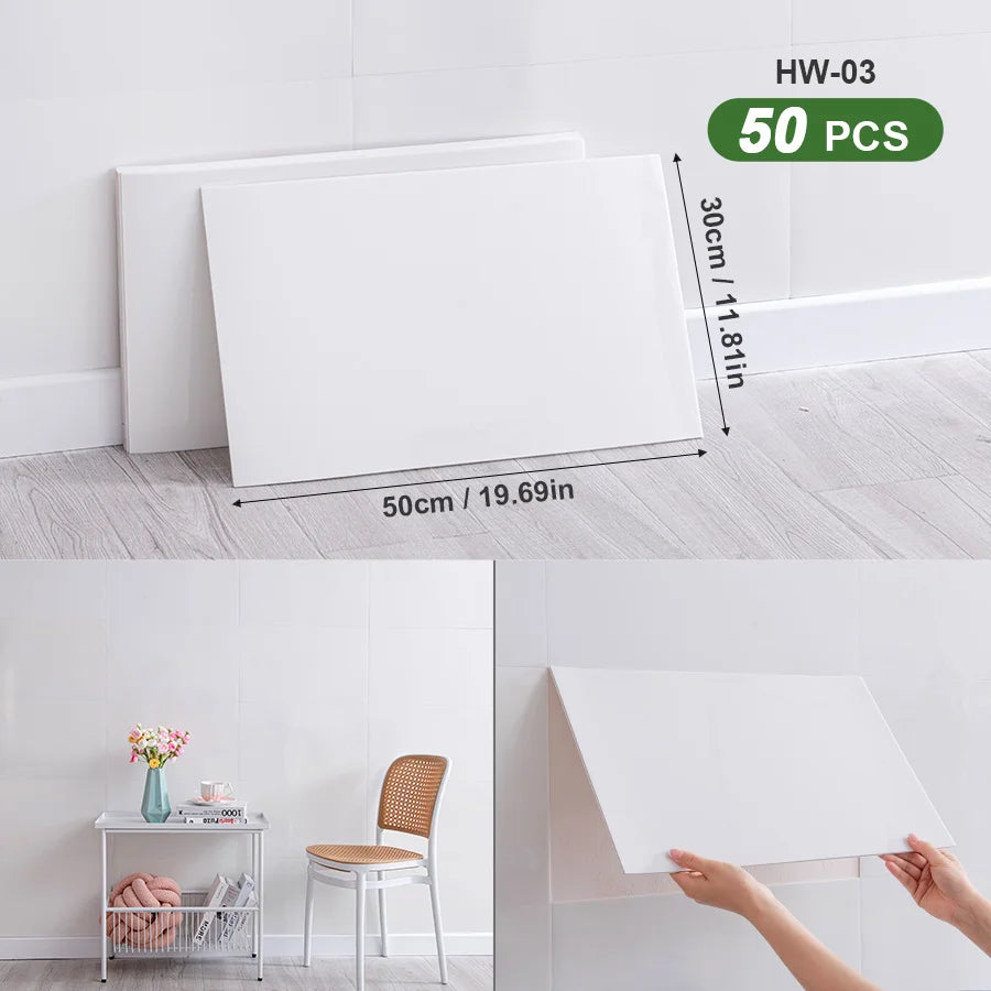 50Pcs 3D Self Adhesive Peel and Stick SXP Wall Tiles 11.81x16.69in, Splashback Wall Stickers Applicable to all indoor areas