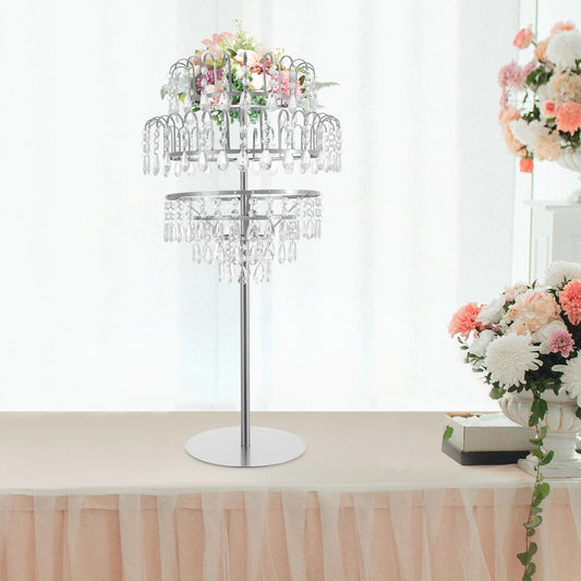 5 Tiers 75cm/ 29.52 in Flower Stand, Fountain-shaped Wedding Flower Stand DIY Tabletop Ornament, for Cafe, Hotel, Festival, Room Decoration