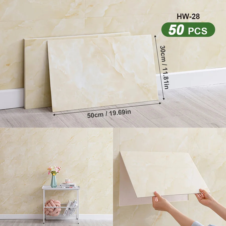 50Pcs 3D Self Adhesive Peel and Stick SXP Wall Tiles 11.81x16.69in, Splashback Wall Stickers Applicable to all indoor areas