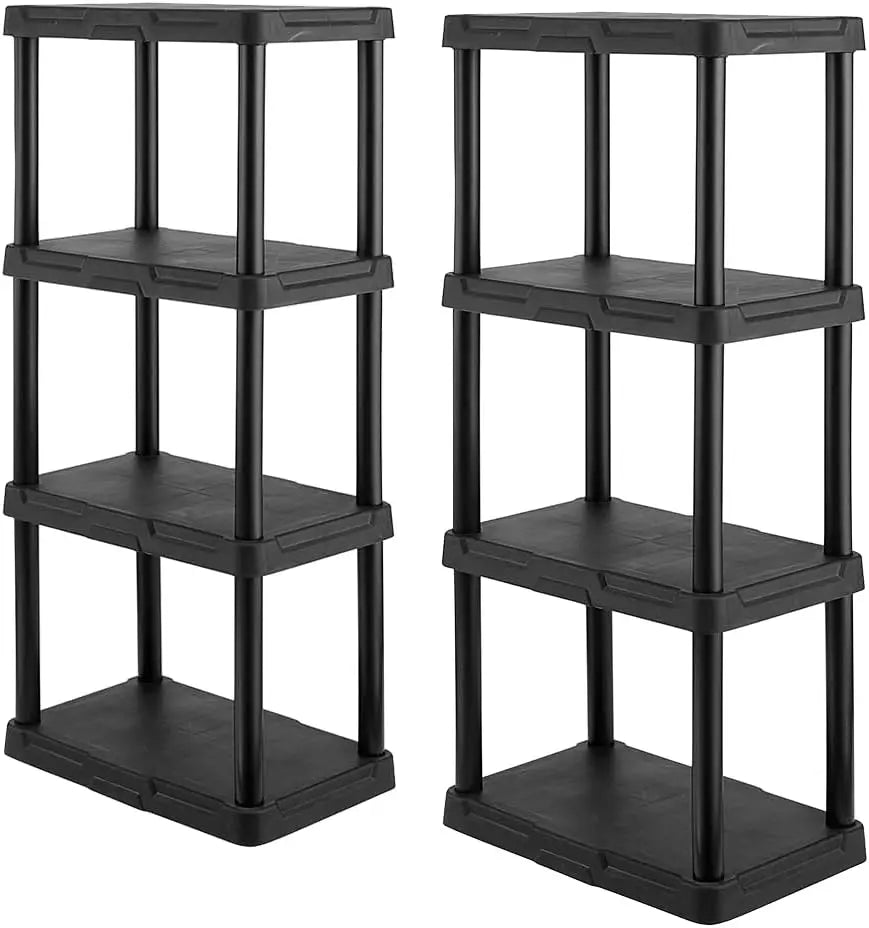 CENTREX CX 4-Tier Plastic Storage Shelving Unit White Light Duty 50lbs Capacity Per Shelf Easy Assembly Indoor Storage Organizer