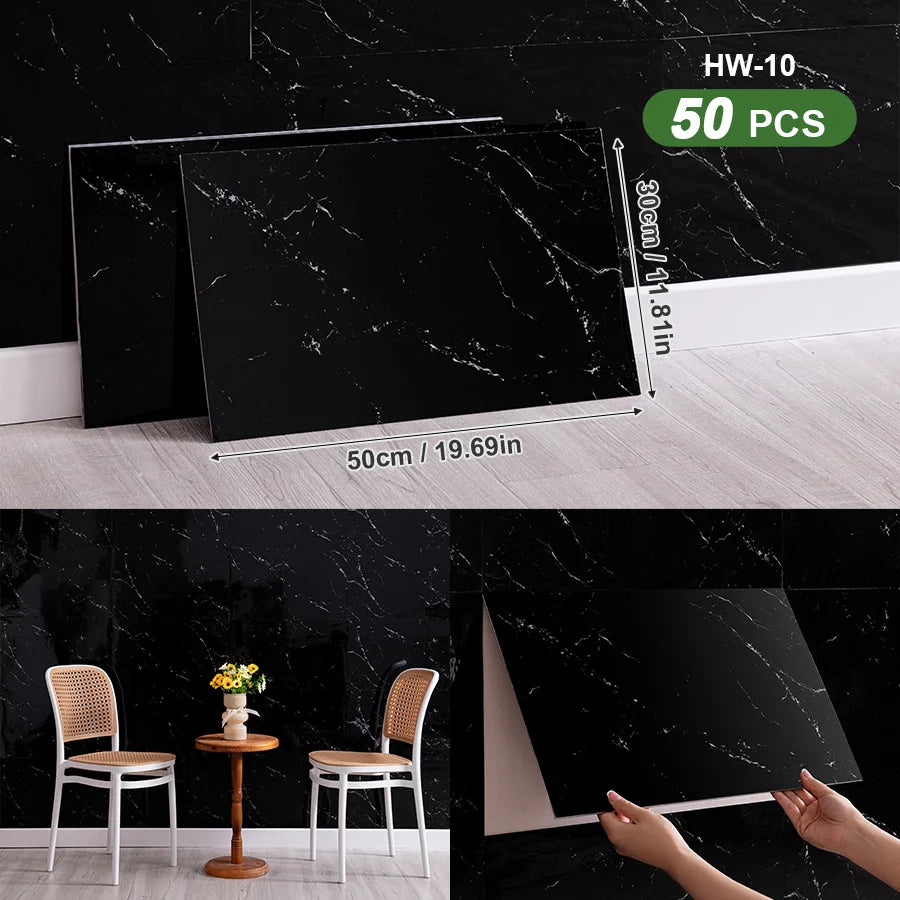 50Pcs 3D Self Adhesive Peel and Stick SXP Wall Tiles 11.81x16.69in, Splashback Wall Stickers Applicable to all indoor areas
