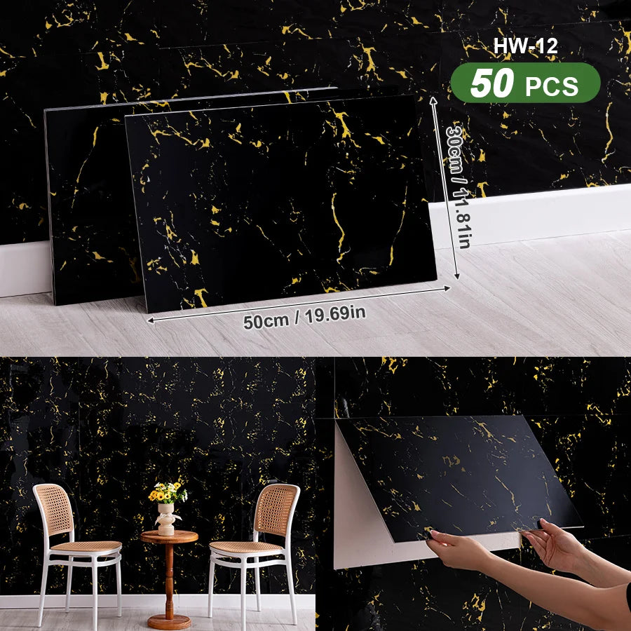 50Pcs 3D Self Adhesive Peel and Stick SXP Wall Tiles 11.81x16.69in, Splashback Wall Stickers Applicable to all indoor areas