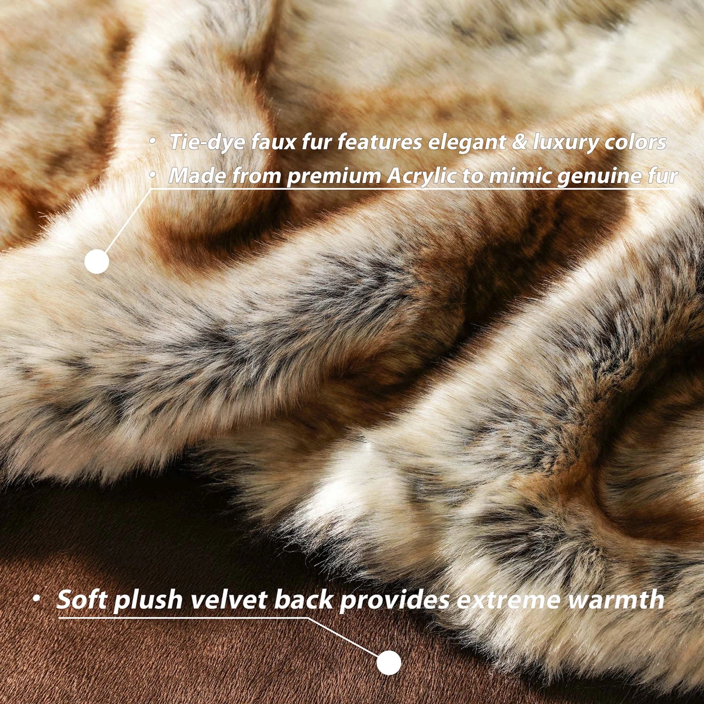 Battilo Faux Fur Blanket Luxury Fluffy Plaid Throw Blanket Winter Thick Warm Sofa Blanket Plush Fur Throws for Bed Bedroom Decor