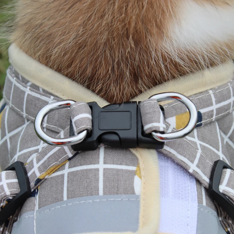 Nylon Puppy Harness Vest with Leash Breathable Reflective Pet Dogs Cats Harness for Chihuahua French Bulldog Collar Dog Supplies