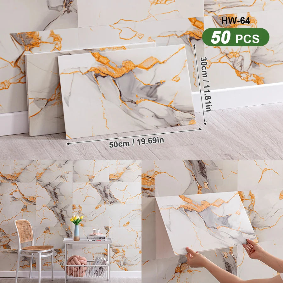50Pcs 3D Self Adhesive Peel and Stick SXP Wall Tiles 11.81x16.69in, Splashback Wall Stickers Applicable to all indoor areas