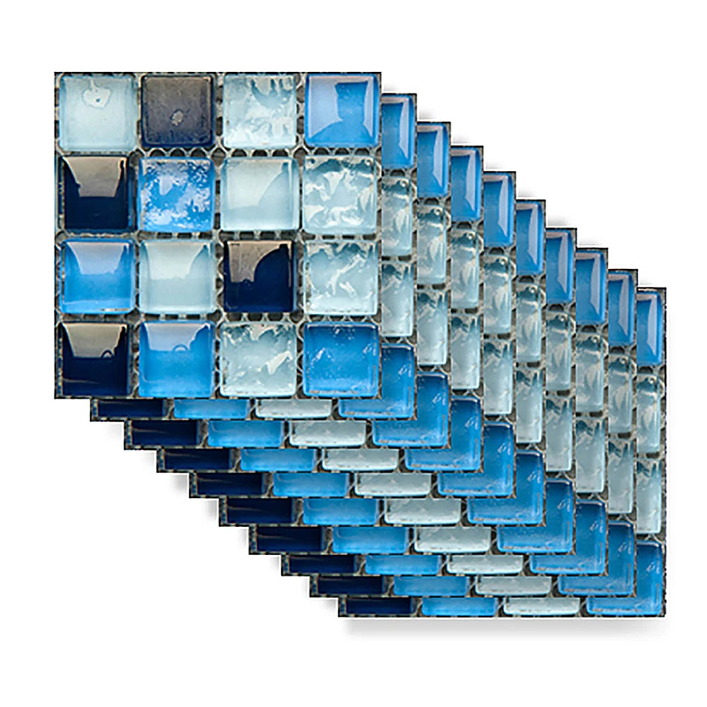 DIY Kitchen Bathroom Home Tile Sticker 10pcs/set Vintage Mosaic Wall Tile Sticker Waterproof Self-adhesive Floor Decals