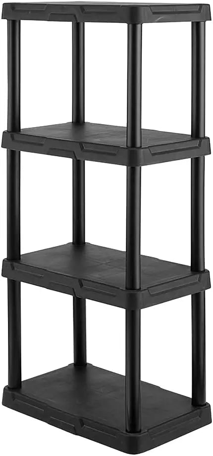 CENTREX CX 4-Tier Plastic Storage Shelving Unit White Light Duty 50lbs Capacity Per Shelf Easy Assembly Indoor Storage Organizer