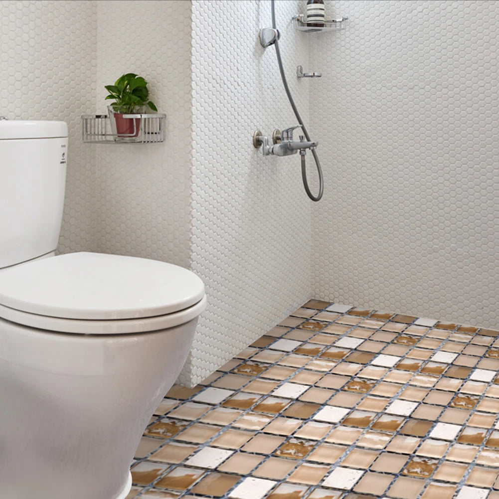 DIY Kitchen Bathroom Home Tile Sticker 10pcs/set Vintage Mosaic Wall Tile Sticker Waterproof Self-adhesive Floor Decals