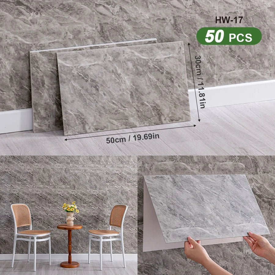 50Pcs 3D Self Adhesive Peel and Stick SXP Wall Tiles 11.81x16.69in, Splashback Wall Stickers Applicable to all indoor areas