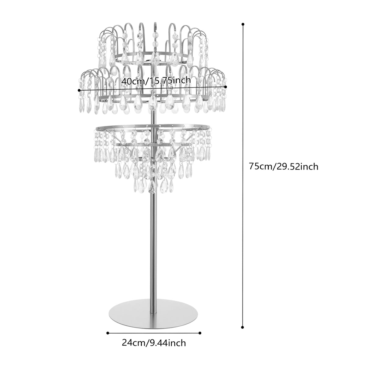 5 Tiers 75cm/ 29.52 in Flower Stand, Fountain-shaped Wedding Flower Stand DIY Tabletop Ornament, for Cafe, Hotel, Festival, Room Decoration