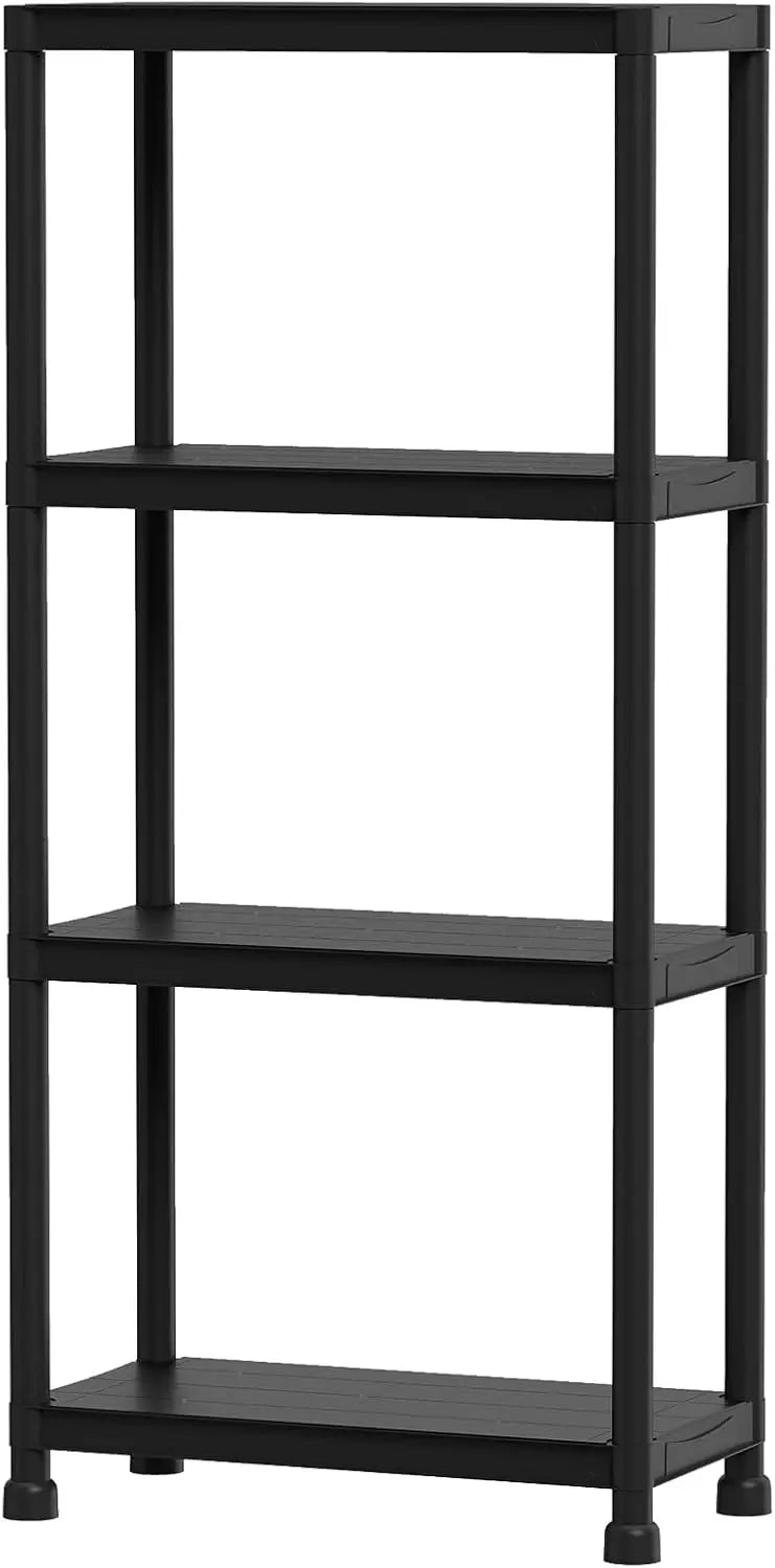 Giantex 3/4/5-Tier Heavy-Duty Plastic Storage Shelves Freestanding Garage Shelving Unit Multi-Use Organizer Rack for Pantry K
