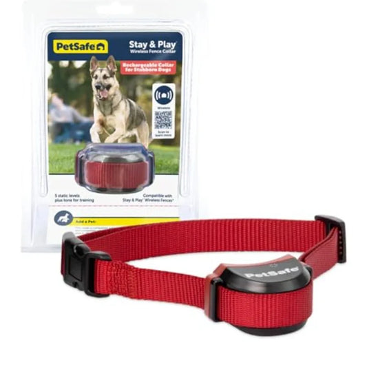 Wireless pet fence receiver collar for stubborn dogs: waterproof, rechargeable, tone and static correction, black, durable nylo