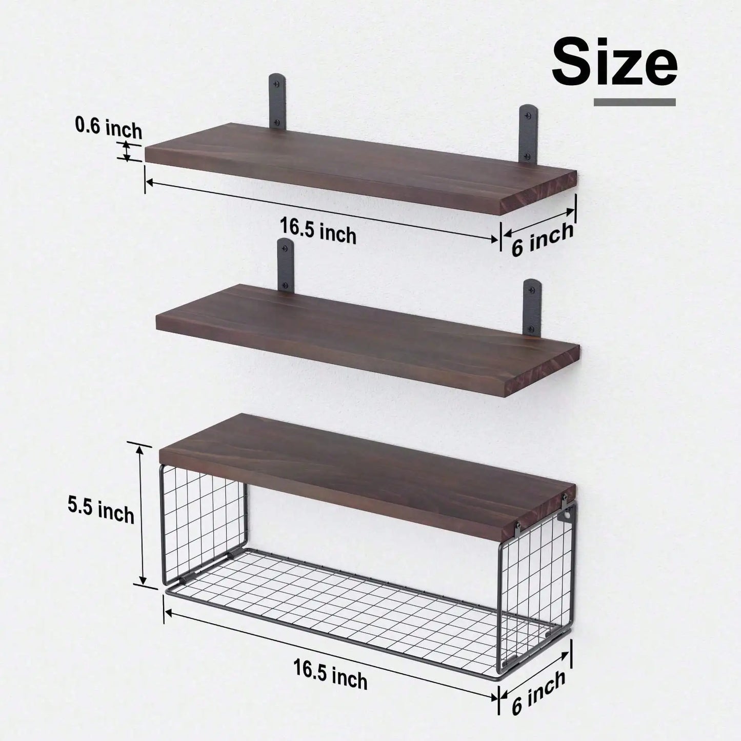 Bathroom Shelves Over Toilet - Wall Mounted Floating Shelves Toilet Paper Storage Small Farmhouse Decor Shelf 16 Inch Set Of 3,