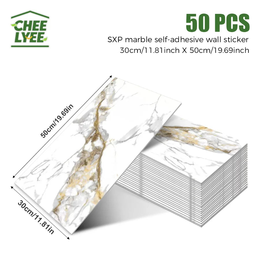 50Pcs 3D Self Adhesive Peel and Stick SXP Wall Tiles 11.81x16.69in, Splashback Wall Stickers Applicable to all indoor areas