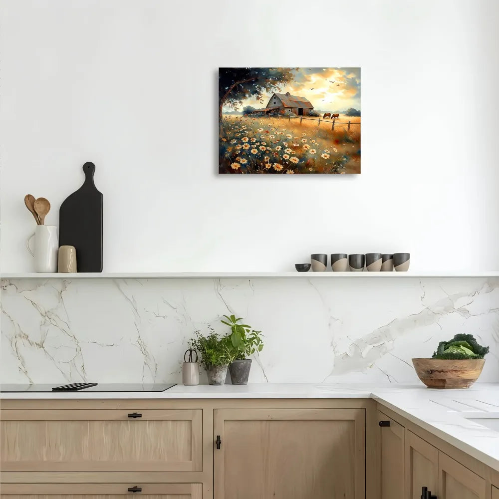 Quiet farmhouse landscape painting, suitable for living room, bedroom, office, suitable for interior decoration