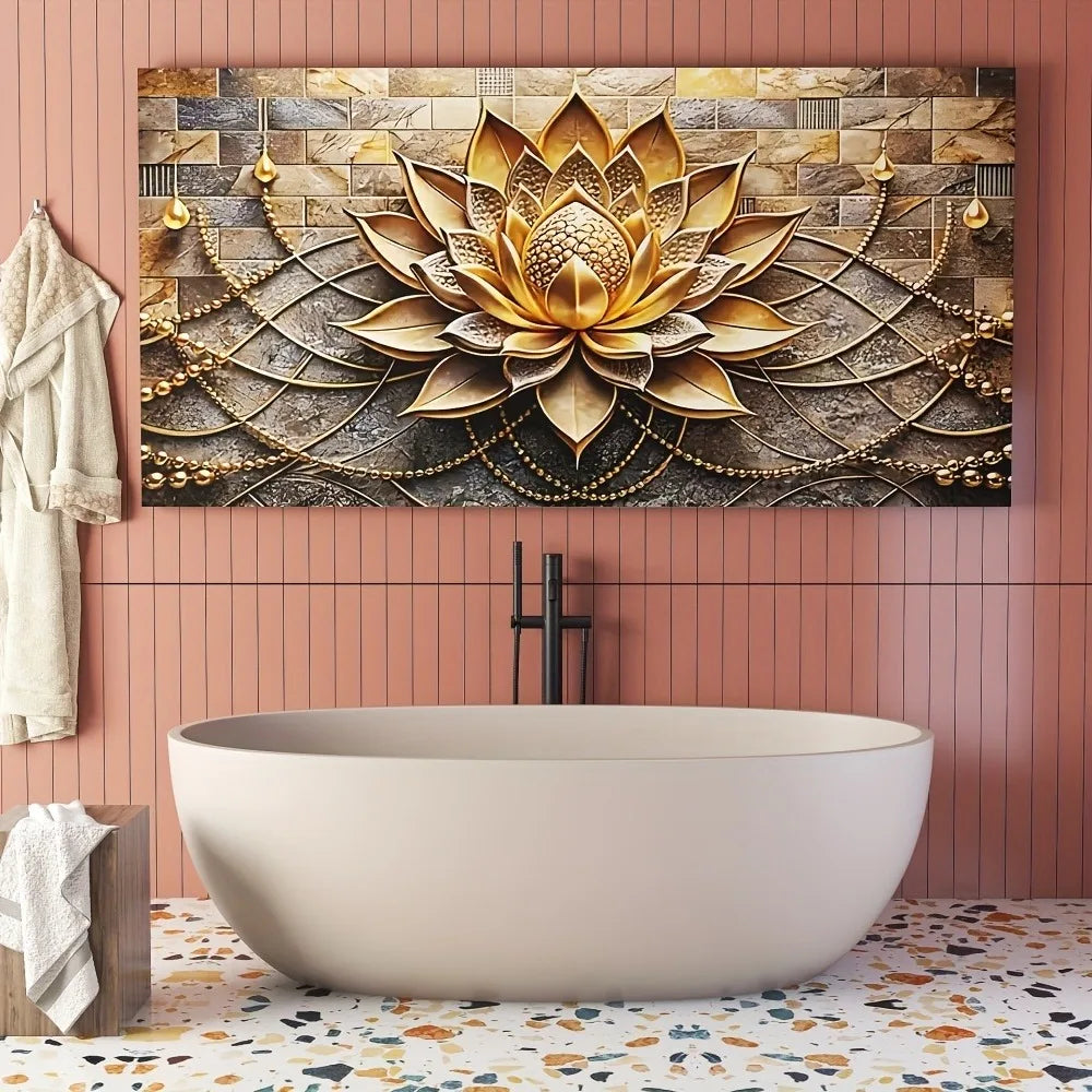 Modern abstract black gold floral canvas art, suitable for interior decoration posters, 1.5 inches thick pine solid wood