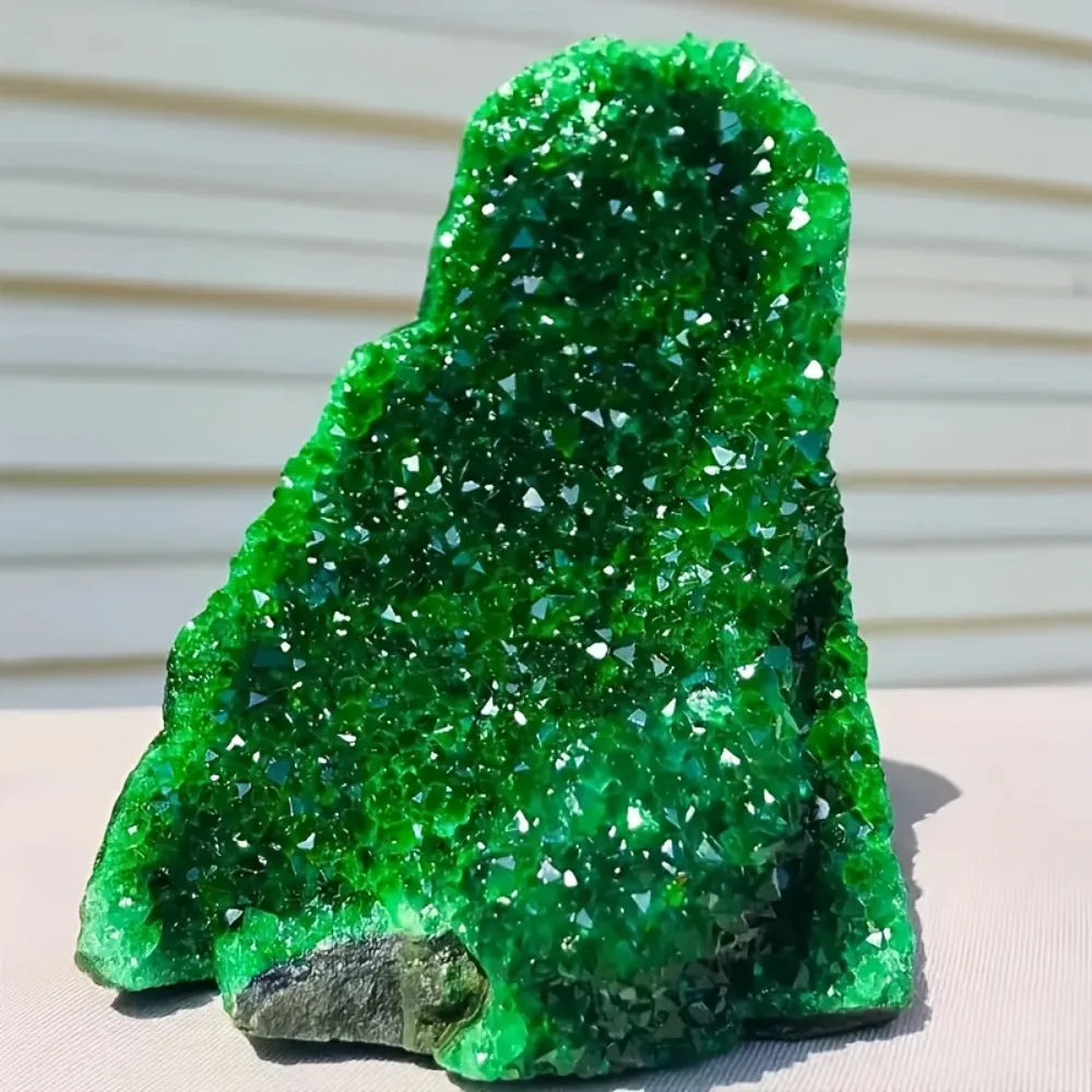 200-300g Green Geode Quartz crystals decor Cluster Crystal Stones Trendy Home Decoration Carved Crafts